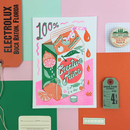 Creative Juice 5.75" x 8.25" Risograph Print