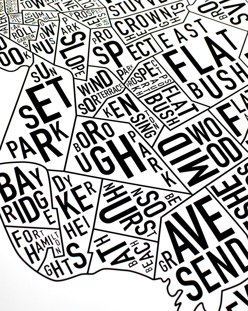 Brooklyn Neighborhood Map Poster