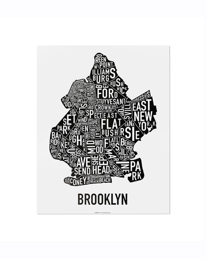 Brooklyn Neighborhood Map Poster