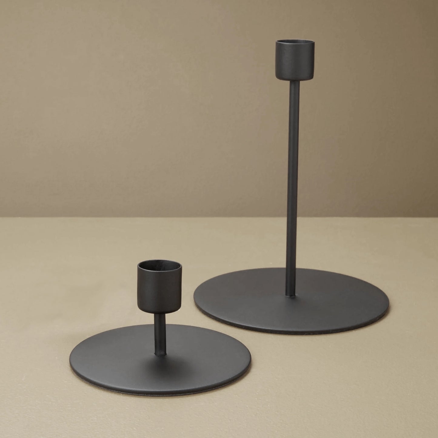Black Metal Simple Taper Candlestick