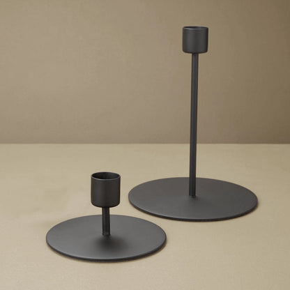 Black Metal Simple Taper Candlestick