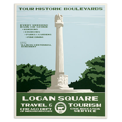 Chicago Neighborhood WPA-Style Tourism 16" x 20" Poster