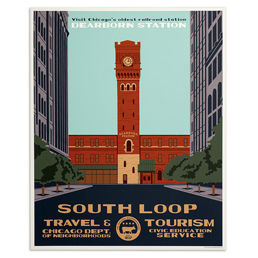 Chicago Neighborhood WPA-Style Tourism 16" x 20" Poster