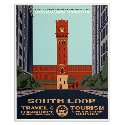 Chicago Neighborhood WPA-Style Tourism 16" x 20" Poster