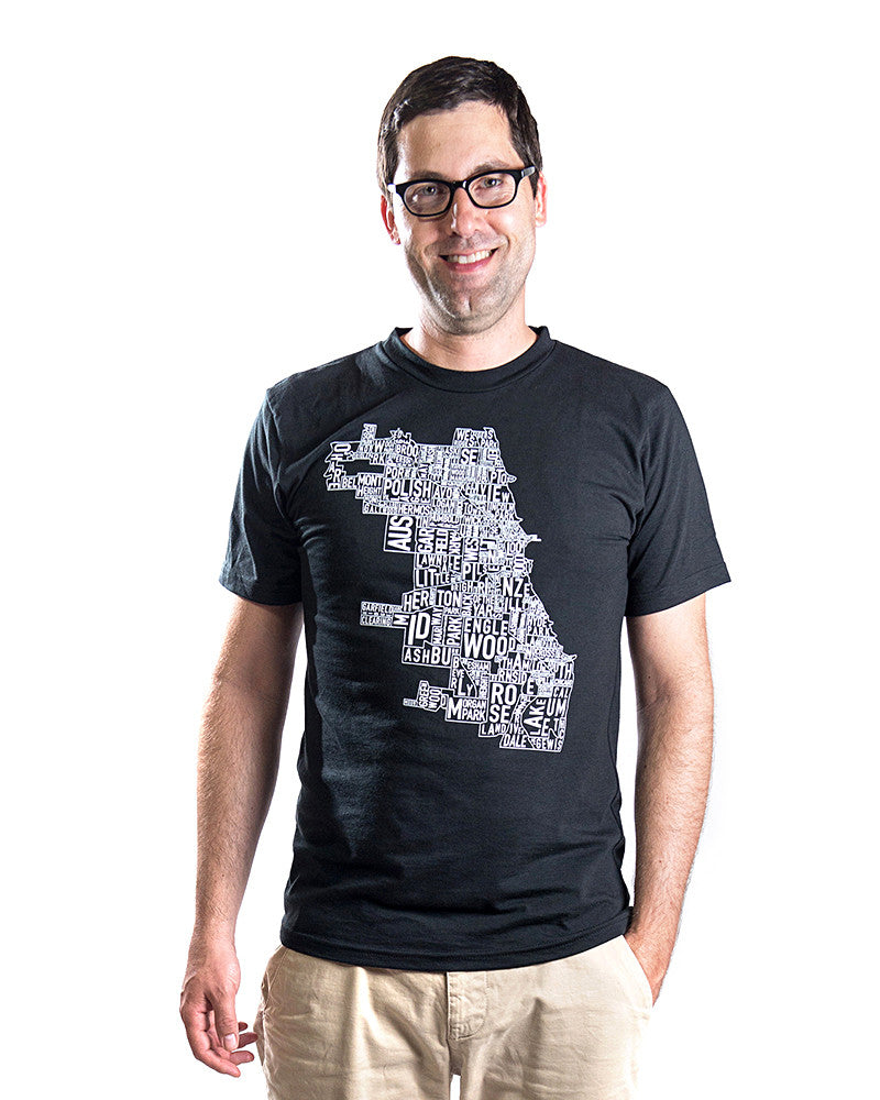 Chicago Neighborhood Map Tshirt