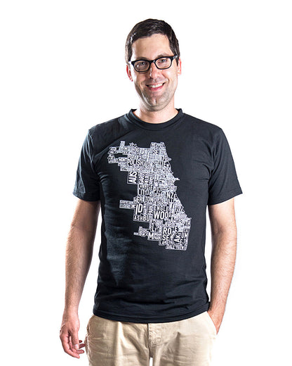 Chicago Neighborhood Map Tshirt