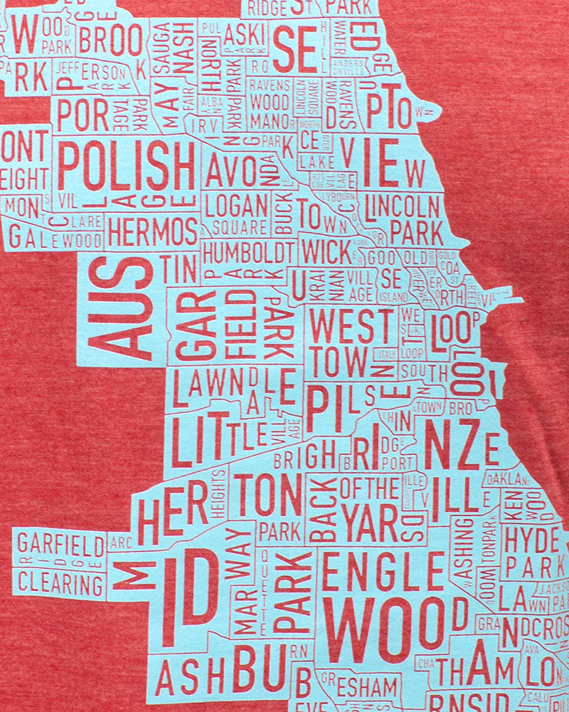 Chicago Neighborhood Map Tshirt