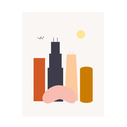Chicago Block Skyline 8" x 10" Archival Print