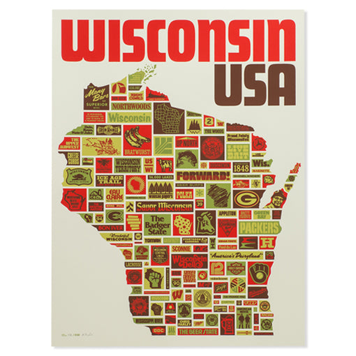 Wonderful Wisconsin 18" x 24" Screen Print