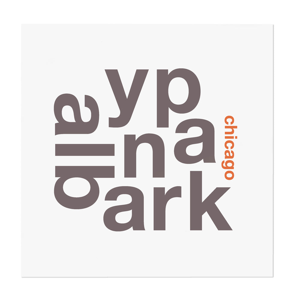 Chicago Neighborhood Names "Fun with Type" 8" x 8" Print