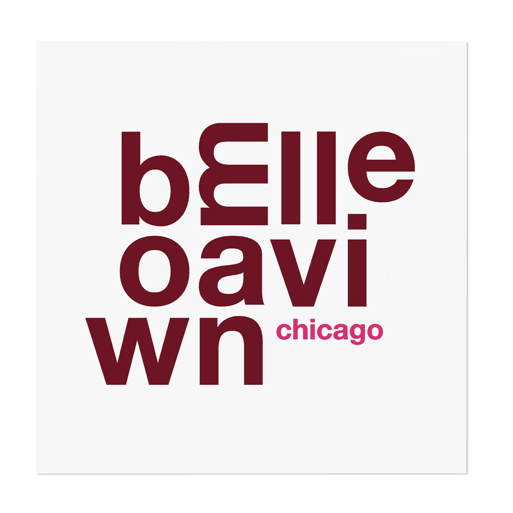 Chicago Neighborhood Names "Fun with Type" 8" x 8" Print
