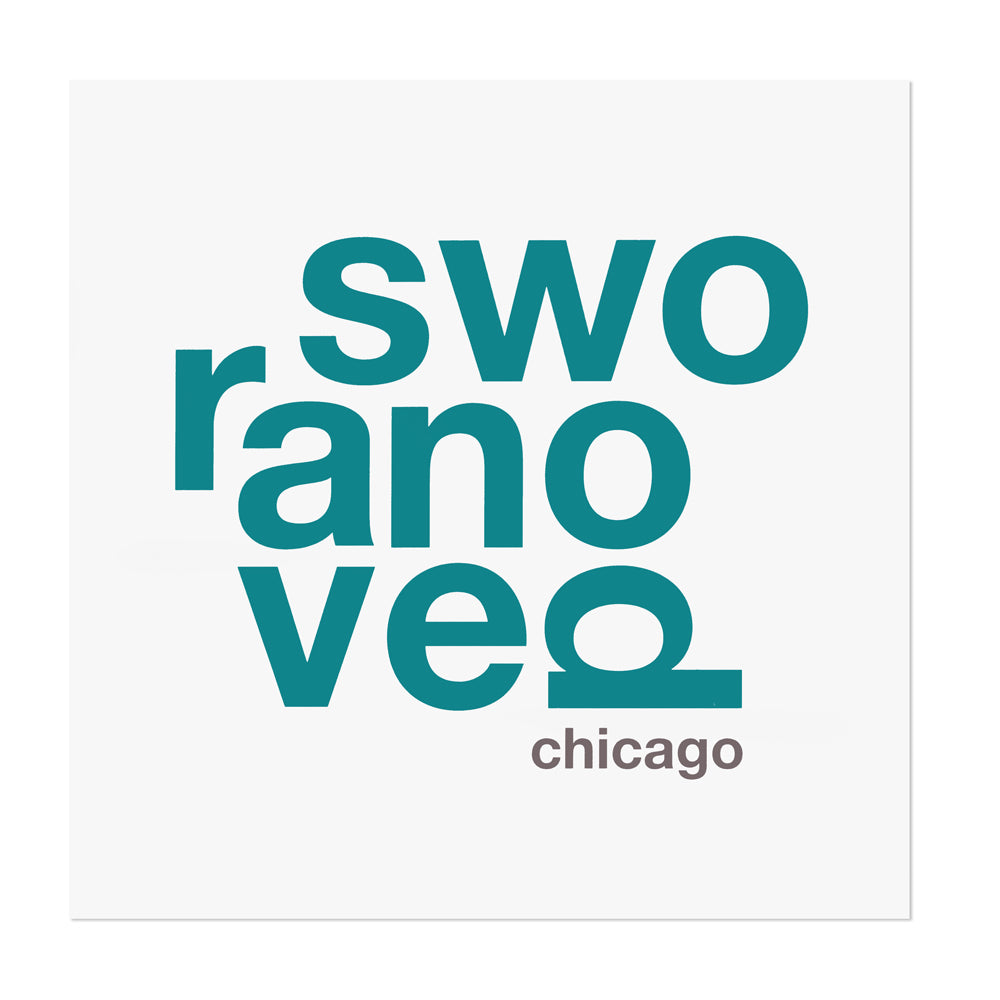 Chicago Neighborhood Names "Fun with Type" 8" x 8" Print