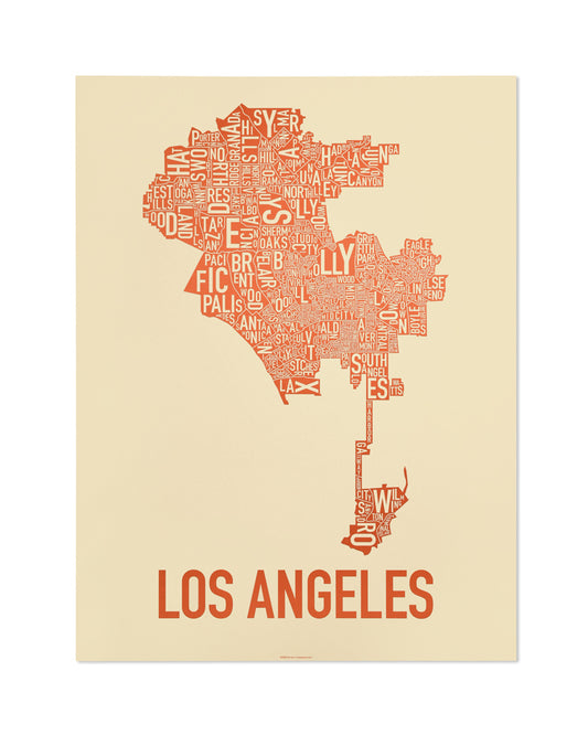 Los Angeles Neighborhood Map Poster