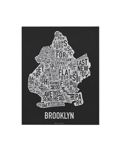 Brooklyn Neighborhood Map Poster
