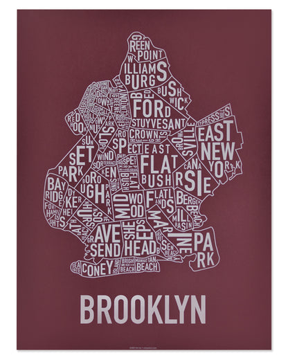 Brooklyn Neighborhood Map Poster