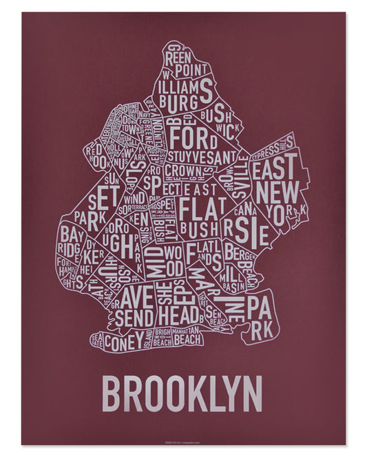 Brooklyn Neighborhood Map Poster