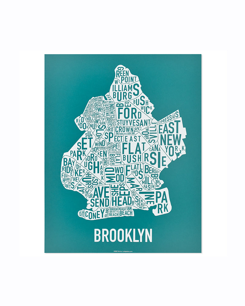 Brooklyn Neighborhood Map Poster
