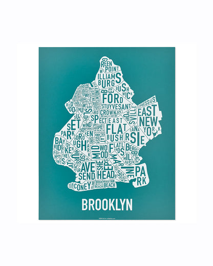 Brooklyn Neighborhood Map Poster