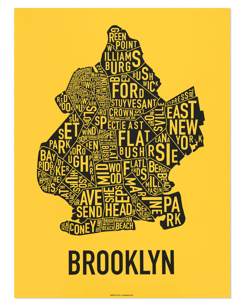 Brooklyn Neighborhood Map Poster
