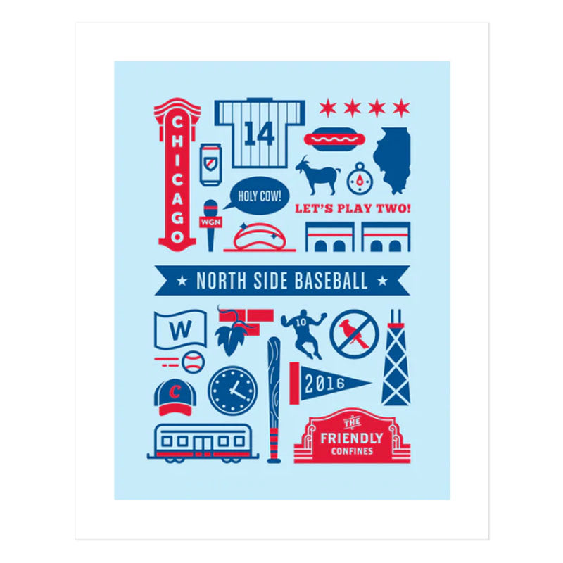 Chicago North Side Baseball 11" x 14" Print
