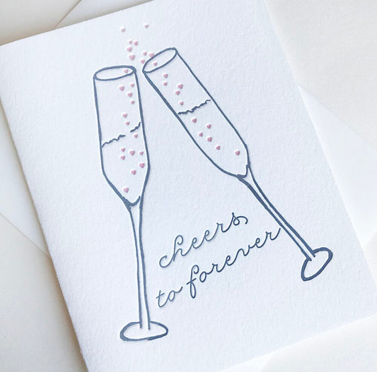 Cheers To Forever Wedding Card