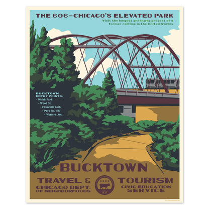 Chicago Neighborhood WPA-Style Tourism 16" x 20" Poster