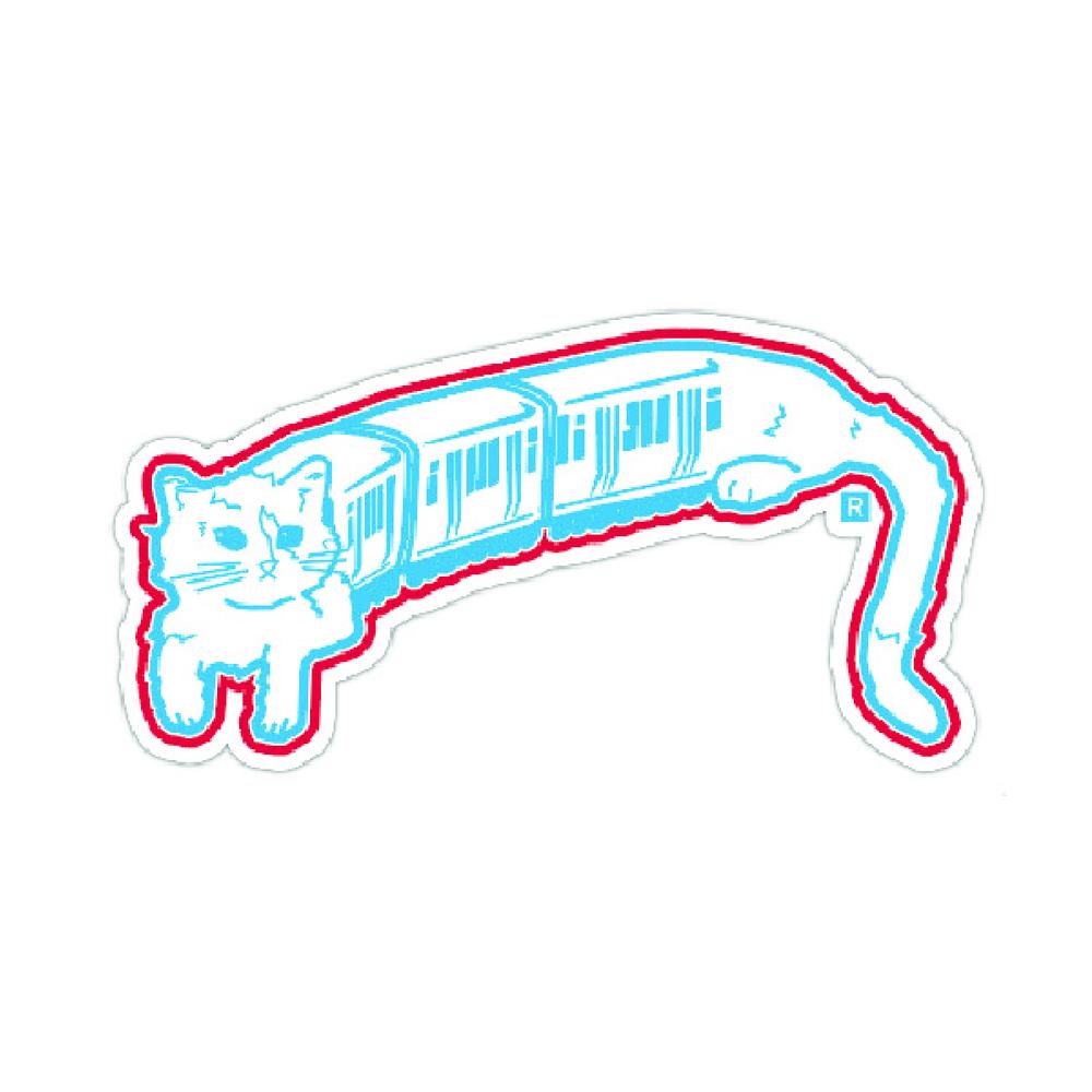 Chicago El Train Cat Die Cut Sticker