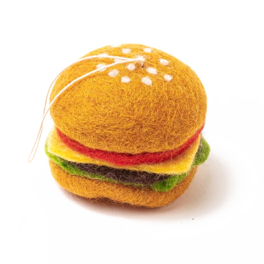 Cheeseburger Felt Holiday Ornament