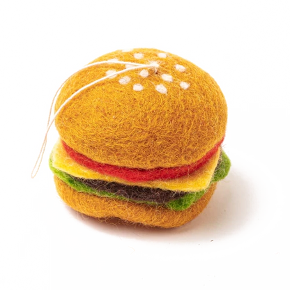 Cheeseburger Felt Holiday Ornament