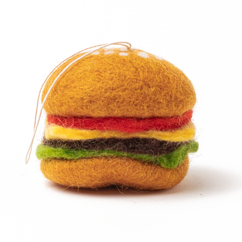 Cheeseburger Felt Holiday Ornament