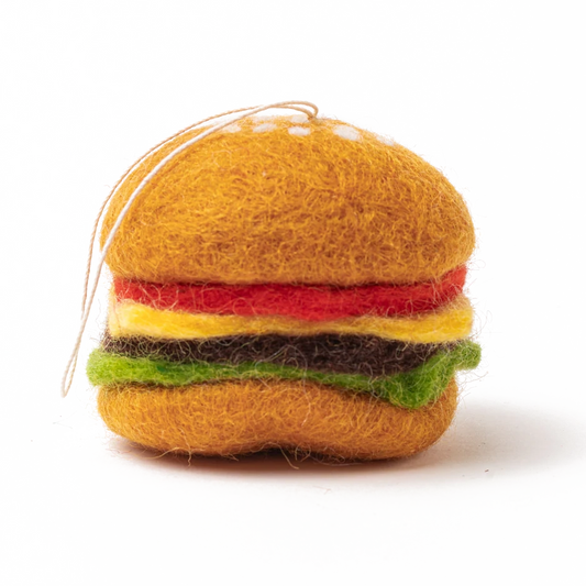 Cheeseburger Felt Holiday Ornament