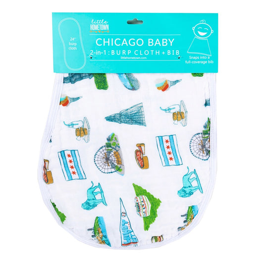 Chicago Burp Cloth and Baby Bib