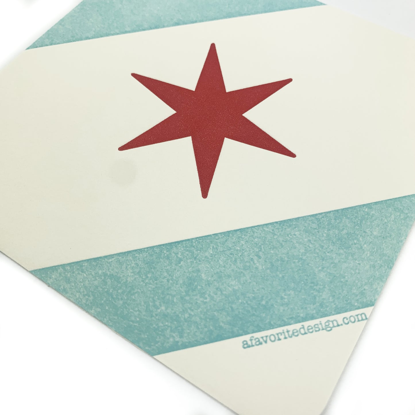 Chicago Flag Star Letterpress Coasters (Pack of 4)