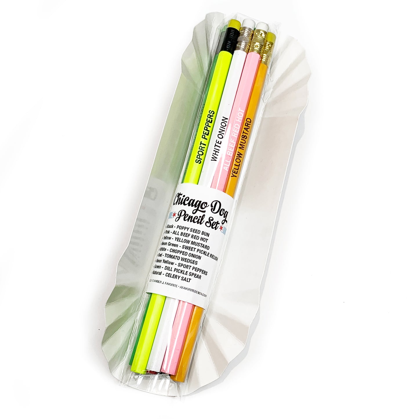 Chicago Hot Dog Pencils (Set of 8)