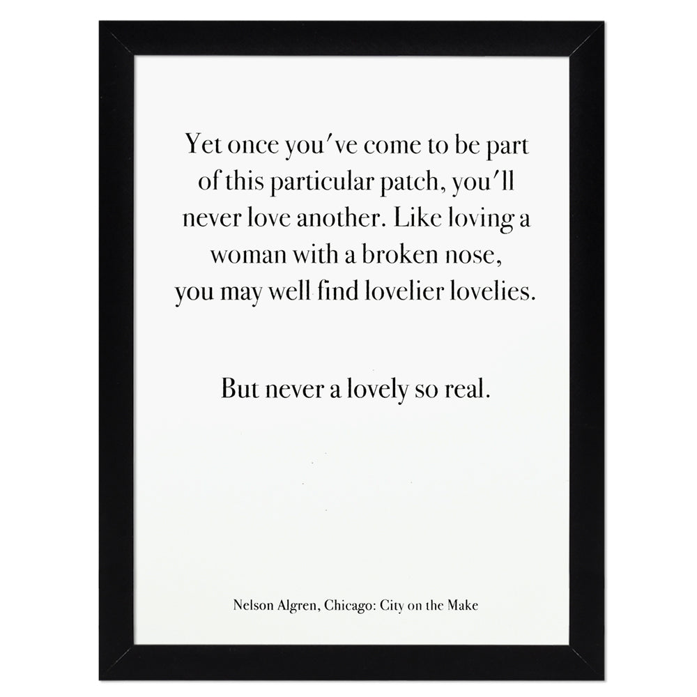 Chicago Nelson Algren Quote 9" x 12" Screen Print