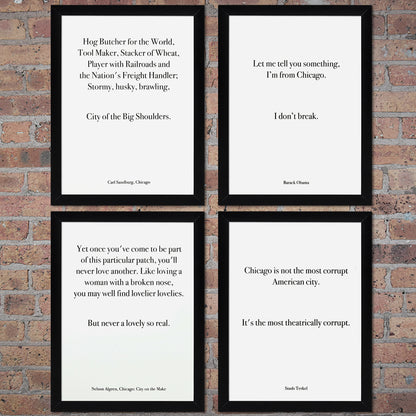 Chicago Carl Sandburg Quote 9" x 12" Screen Print