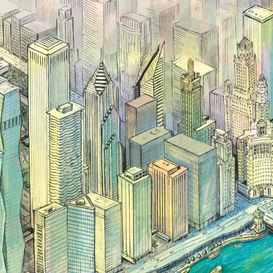 The Chicago River Print
