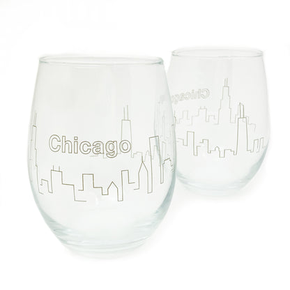 Chicago Skyline Wine Glass