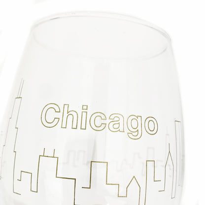 Chicago Skyline Wine Glass