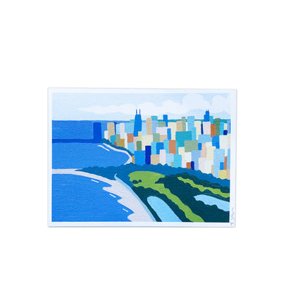 Chicago Summer Skyline & Lakeshore Landscape Print