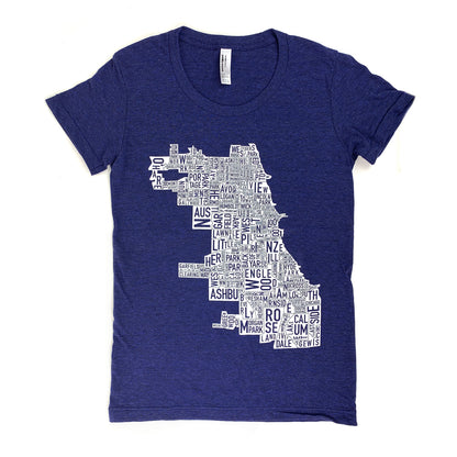 Chicago Neighborhood Map Tshirt