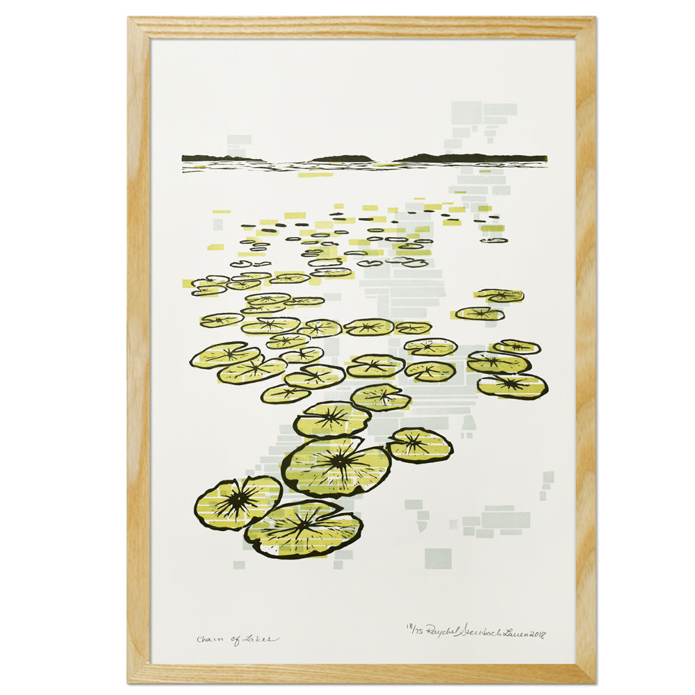 Chain of Lakes Letterpress Print