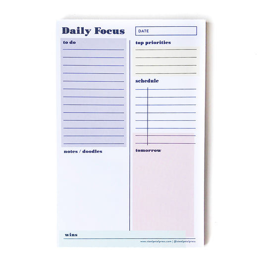Daily Focus Planner Notepad