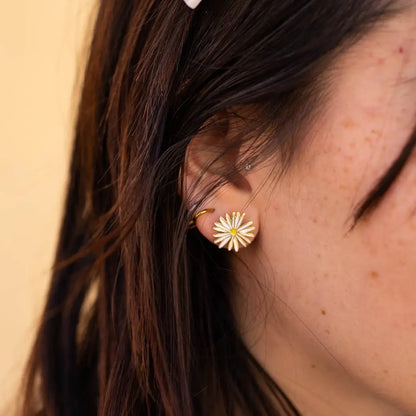 Daisy Flower Enamel Earrings