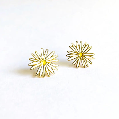 Daisy Flower Enamel Earrings