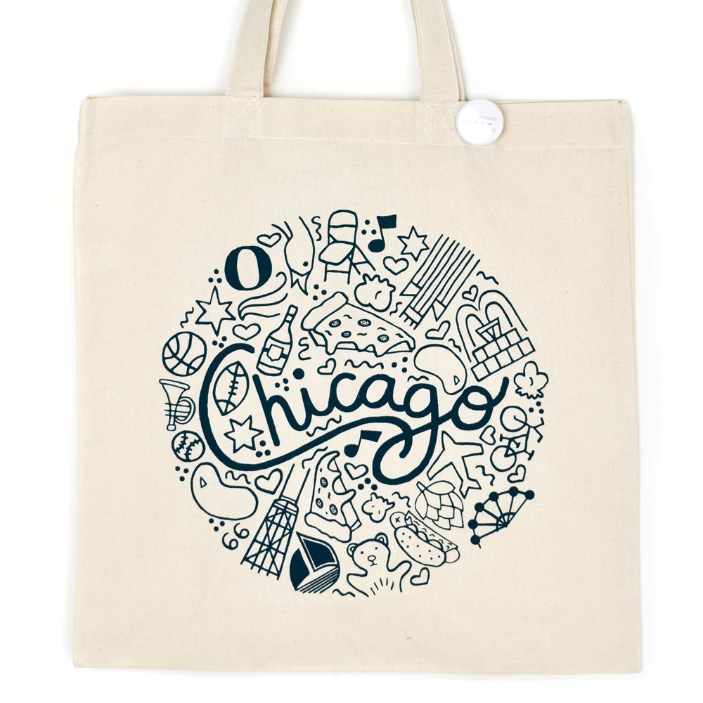 Chicago Things Circle Tote Bag