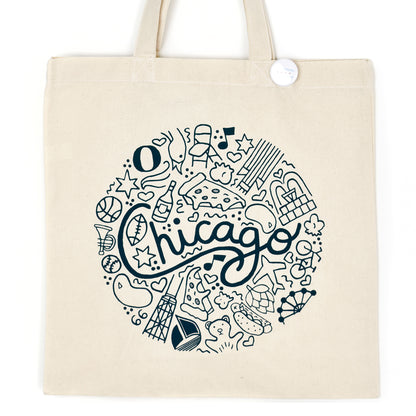Chicago Things Circle Tote Bag