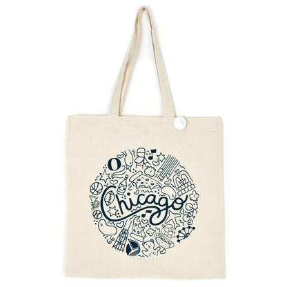 Chicago Things Circle Tote Bag