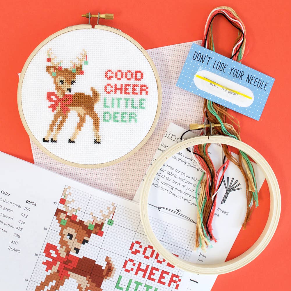 Good Cheer Little Deer Holiday 5" Cross Stitch Kit