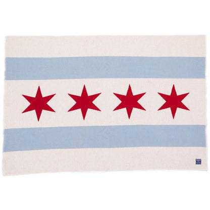 Chicago Flag Wool Blend Throw Blanket
